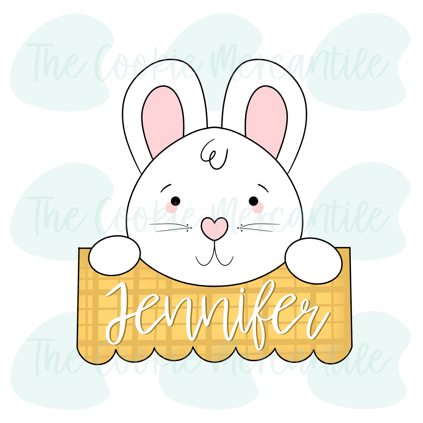 Bunny Scallop plaque  - Cookie Cutter