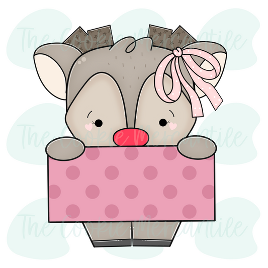 Girly Reindeer Plaque W/Feet 2025 - Cookie Cutter