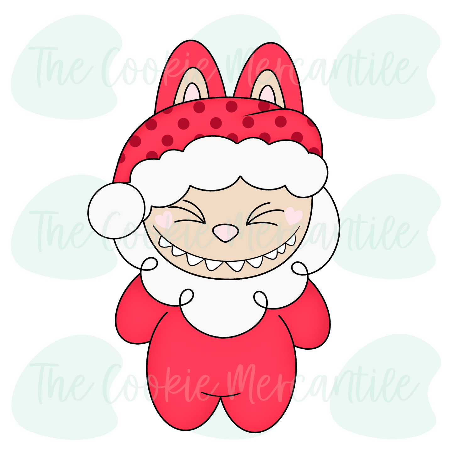 Santa Fluffy Monster - Cookie Cutter