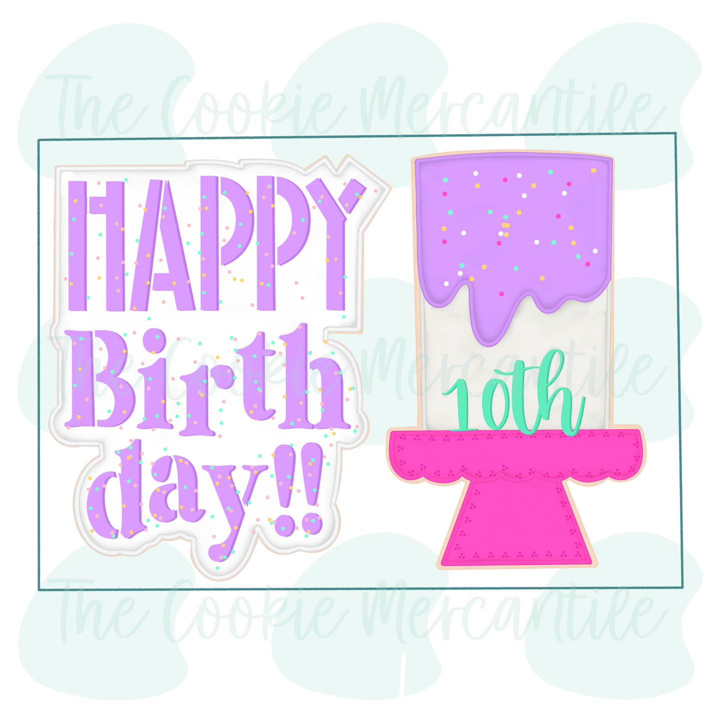 Happy Birthday Cake 2 Piece Set 2026 - Cookie Cutter