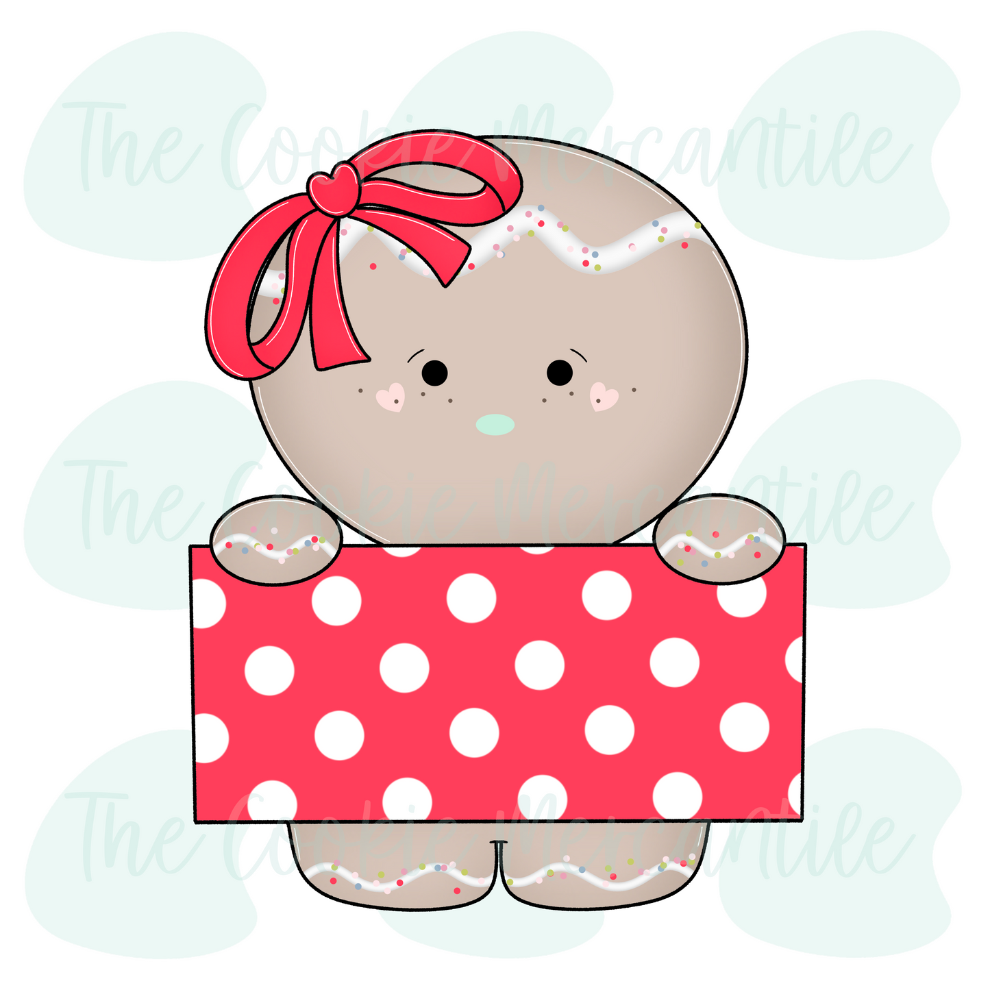 Girly Gingerbread Plaque W/Feet 2025 - Cookie Cutter