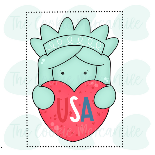 Lady Liberty Heart 2 Piece Set - Cookie Cutter