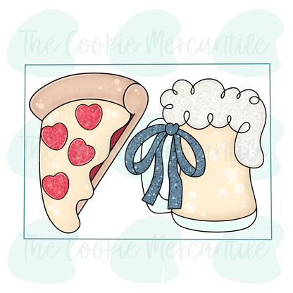 Cheesy Pizza & Coquette Beer Mug [We go together like] - Cookie Cutter