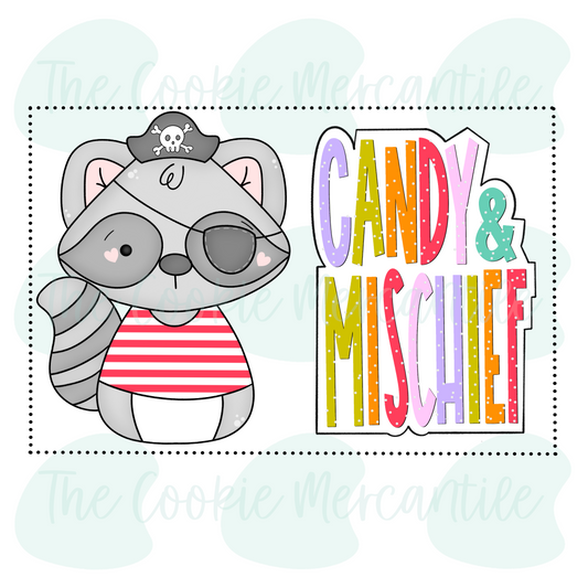 Pirate Raccoon 2 Piece Set - Cookie Cutter