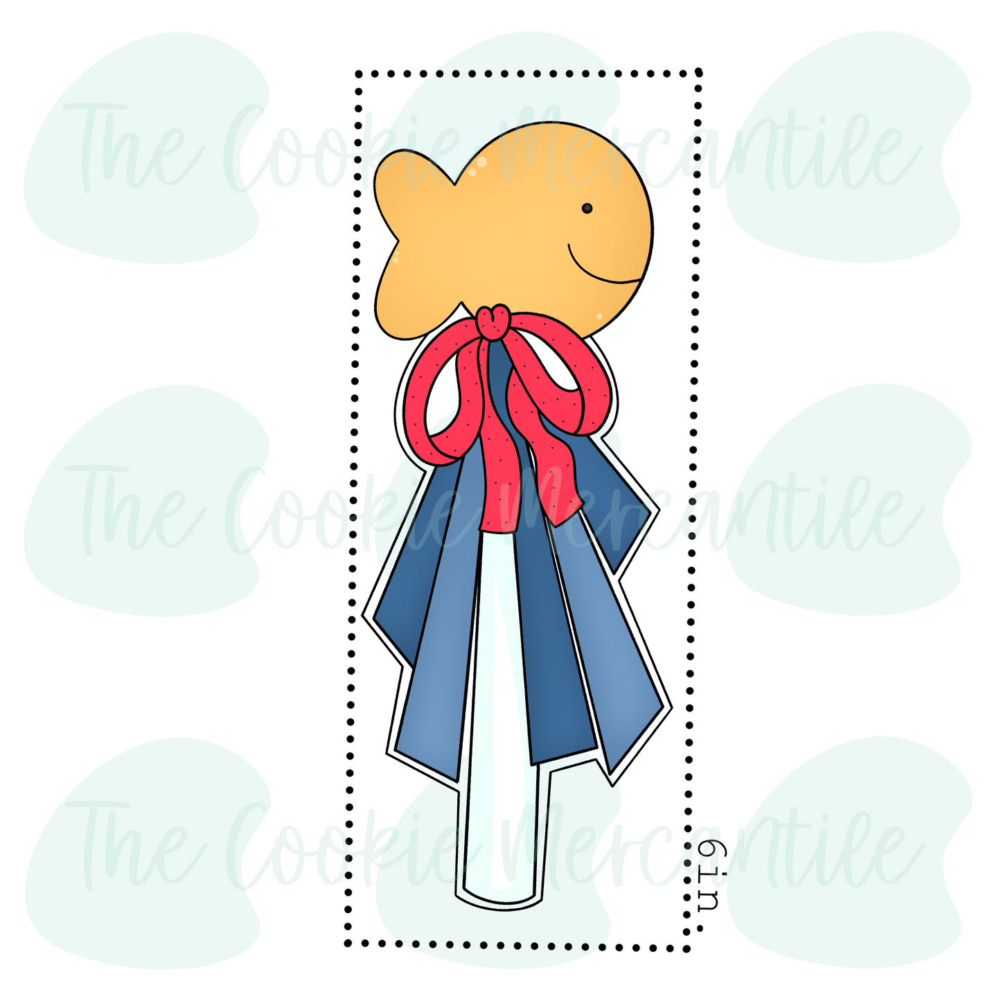 Skinny Gold Fish Cookie Pop Stick 6 Inch - Cookie Cutter