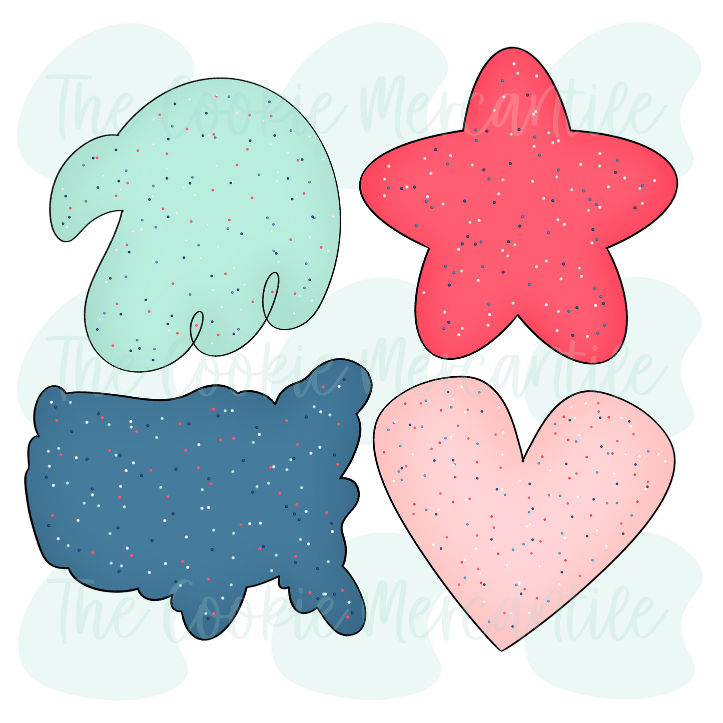 Frosted USA Set - Cookie Cutters