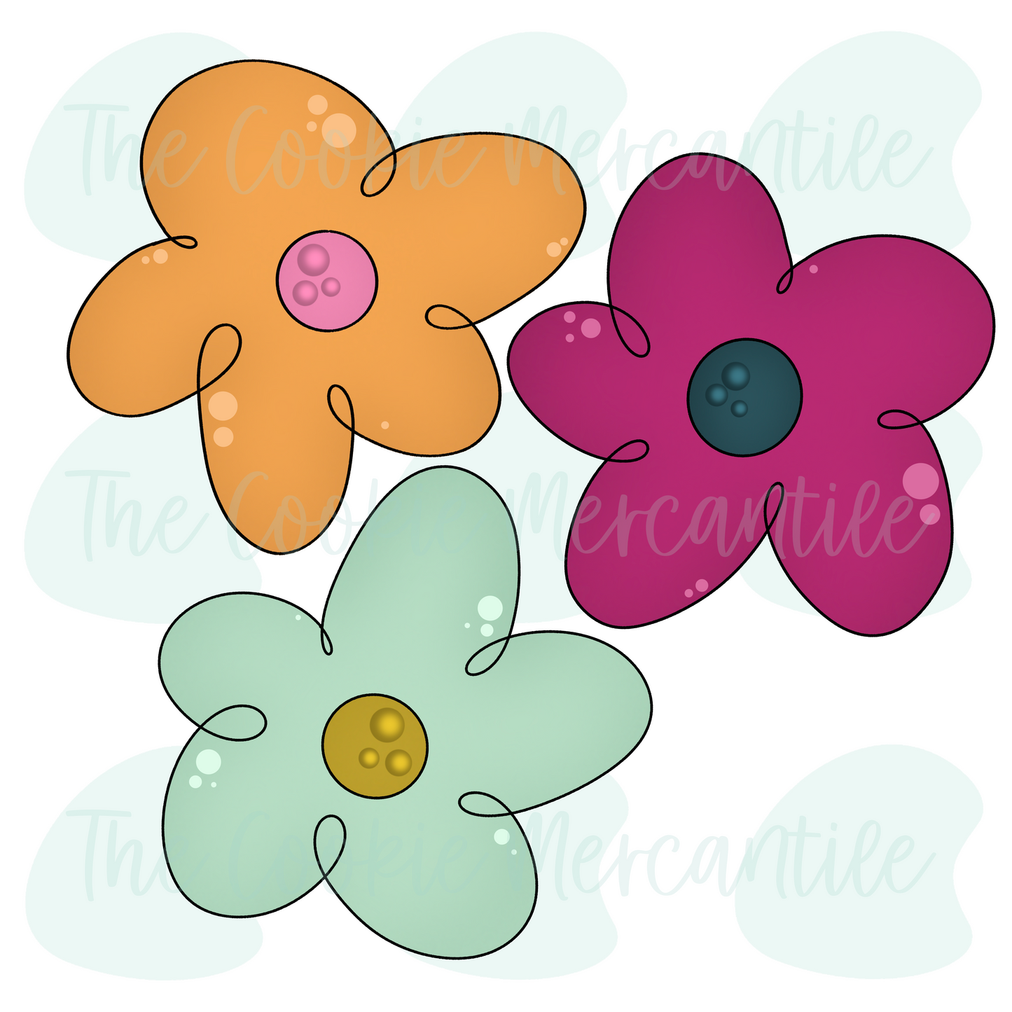 Groovy Flowers Set - Cookie Cutters