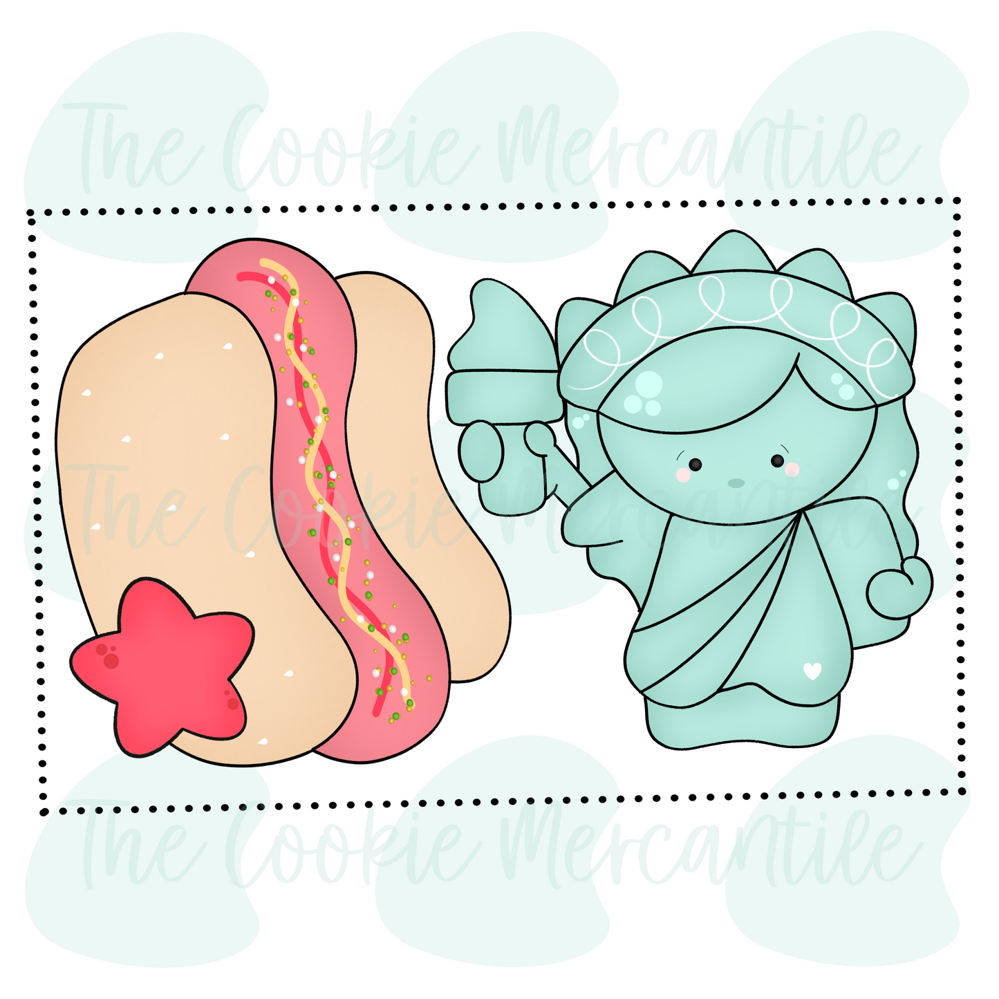 4th of July Hotdog & Lady Liberty 2 Piece Set - Cookie Cutter
