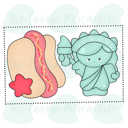 4th of July Hotdog & Lady Liberty 2 Piece Set - Cookie Cutter