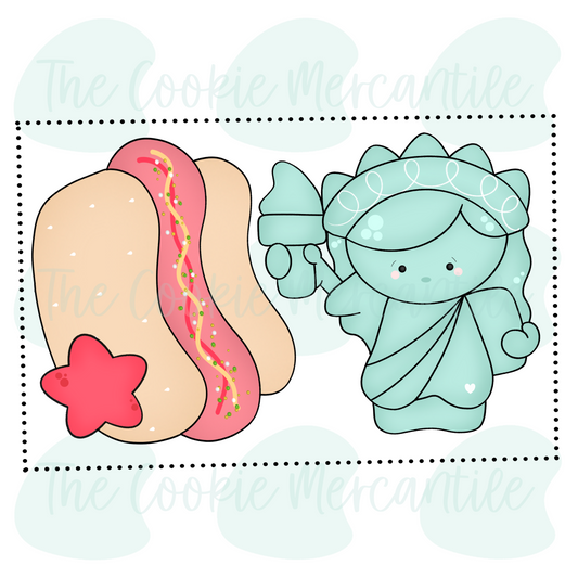 4th of July Hotdog & Lady Liberty 2 Piece Set - Cookie Cutter