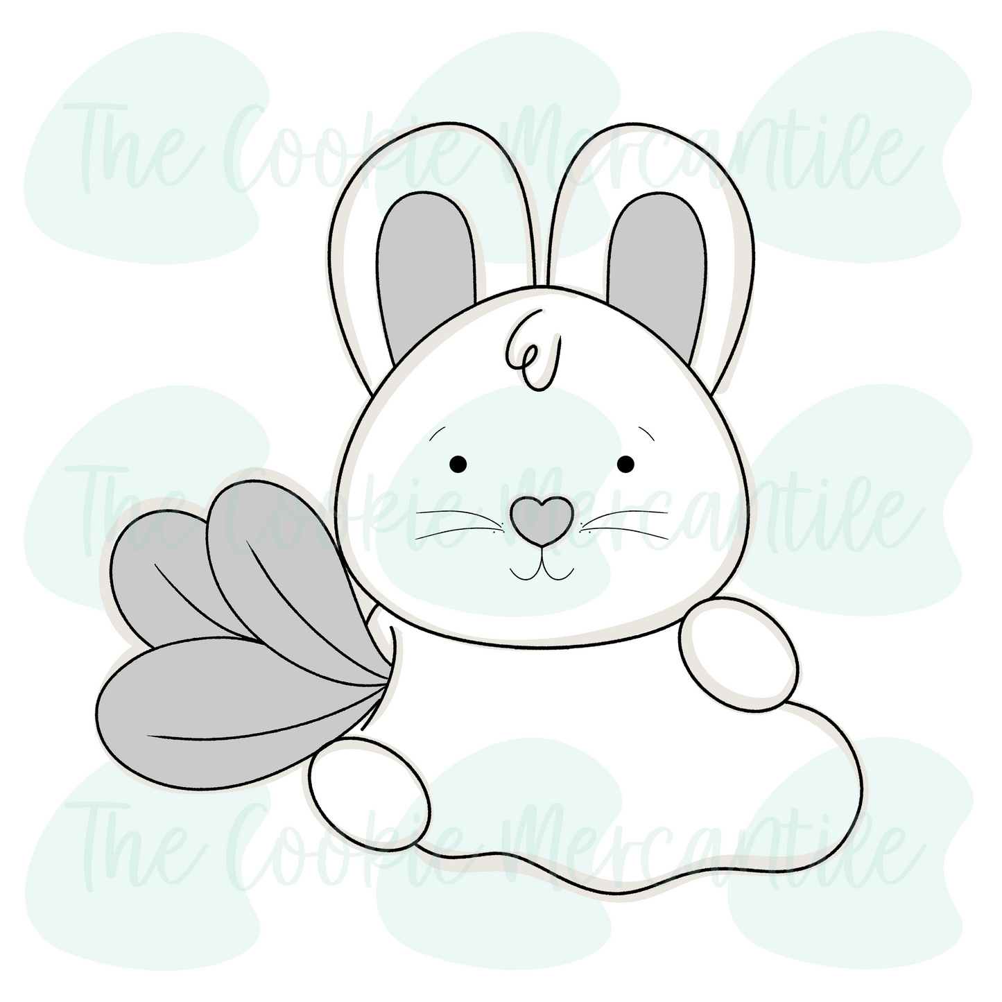 Bunny Carrot plaque 2026  - Cookie Cutter