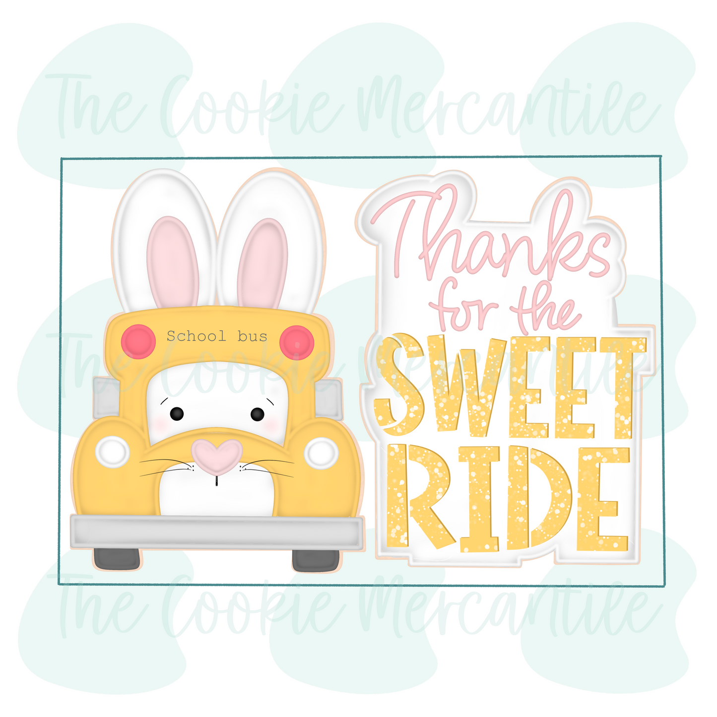 Bunny School Bus 2 Piece Set - Cookie Cutter