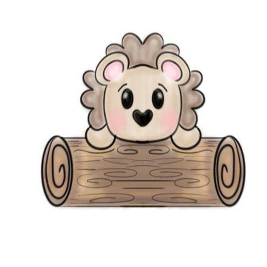 hedgehog log plaque cookie cutter