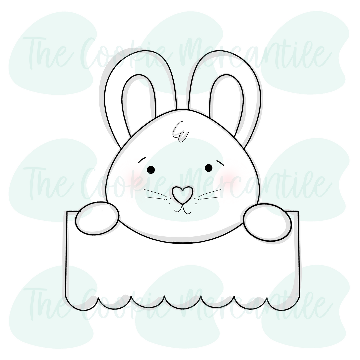 Bunny Scallop plaque  - Cookie Cutter