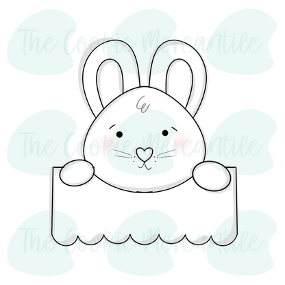 Bunny Scallop plaque  - Cookie Cutter
