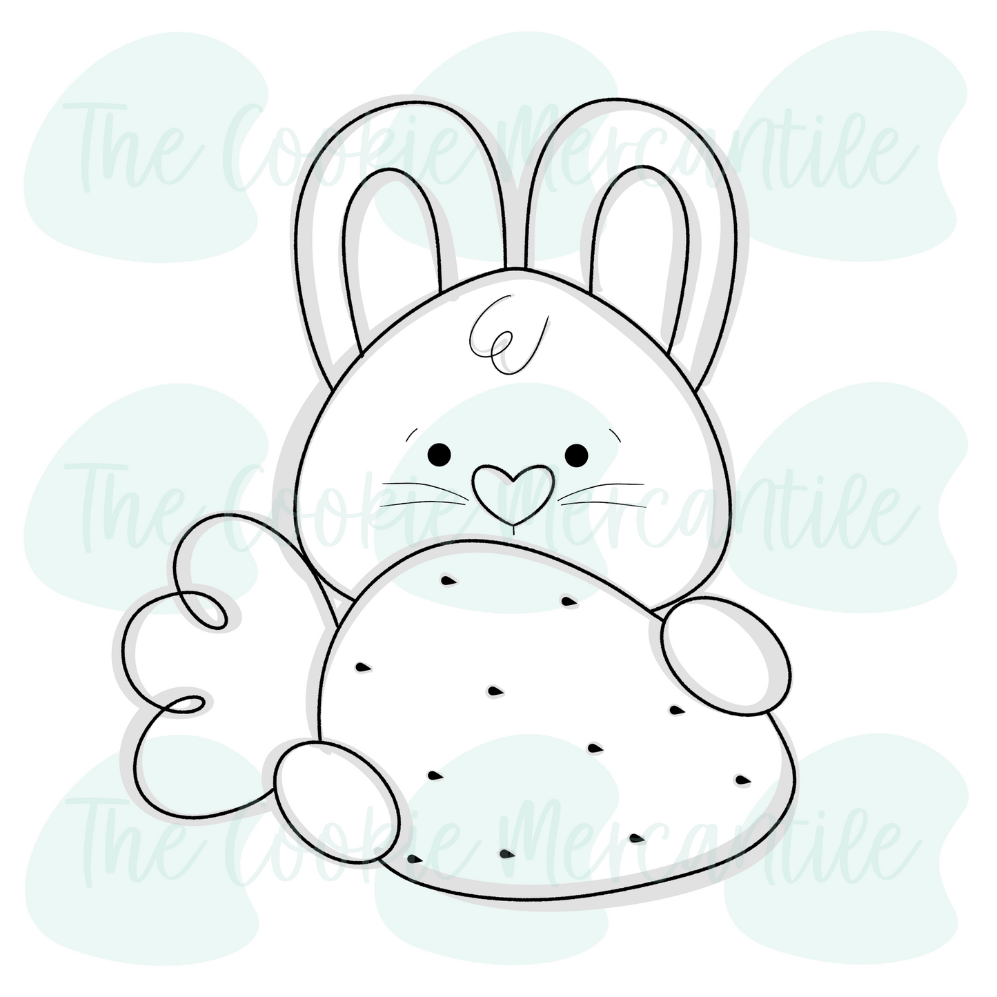 Bunny Strawberry plaque 2026  - Cookie Cutter
