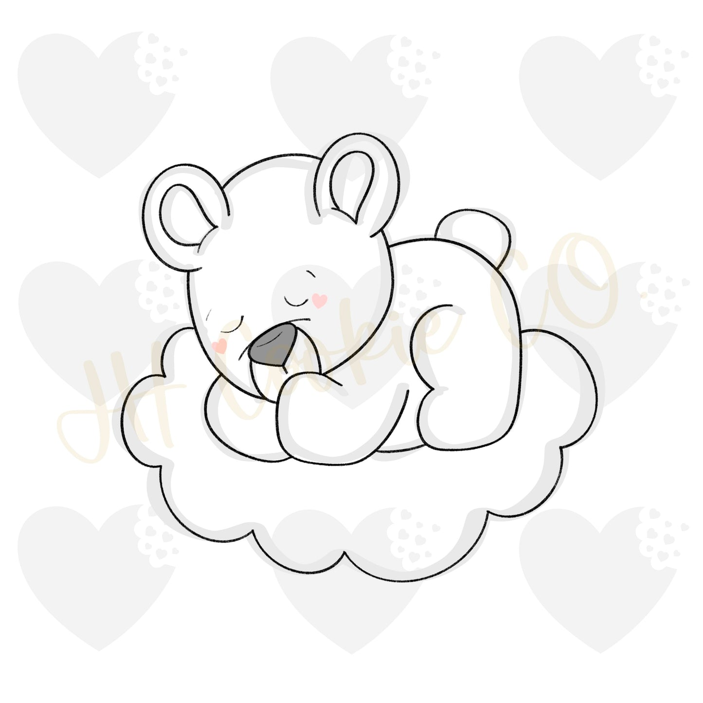 Sleepy Bear Cloud - Cookie Cutter
