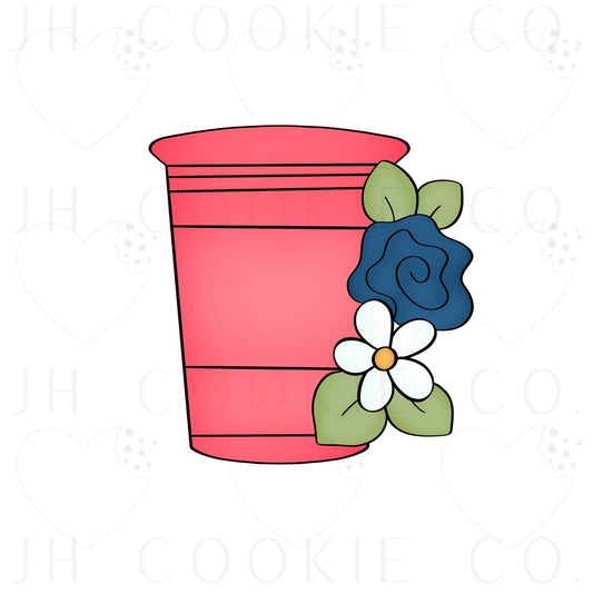 Floral Solo Cup  - Cookie Cutter