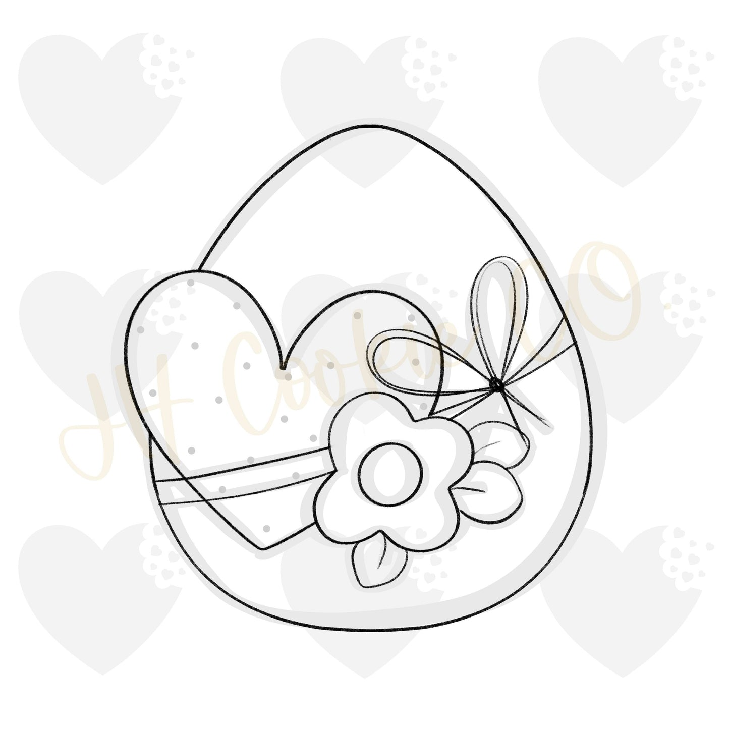 Chubby Floral Heart Egg 2022 - Cookie Cutter