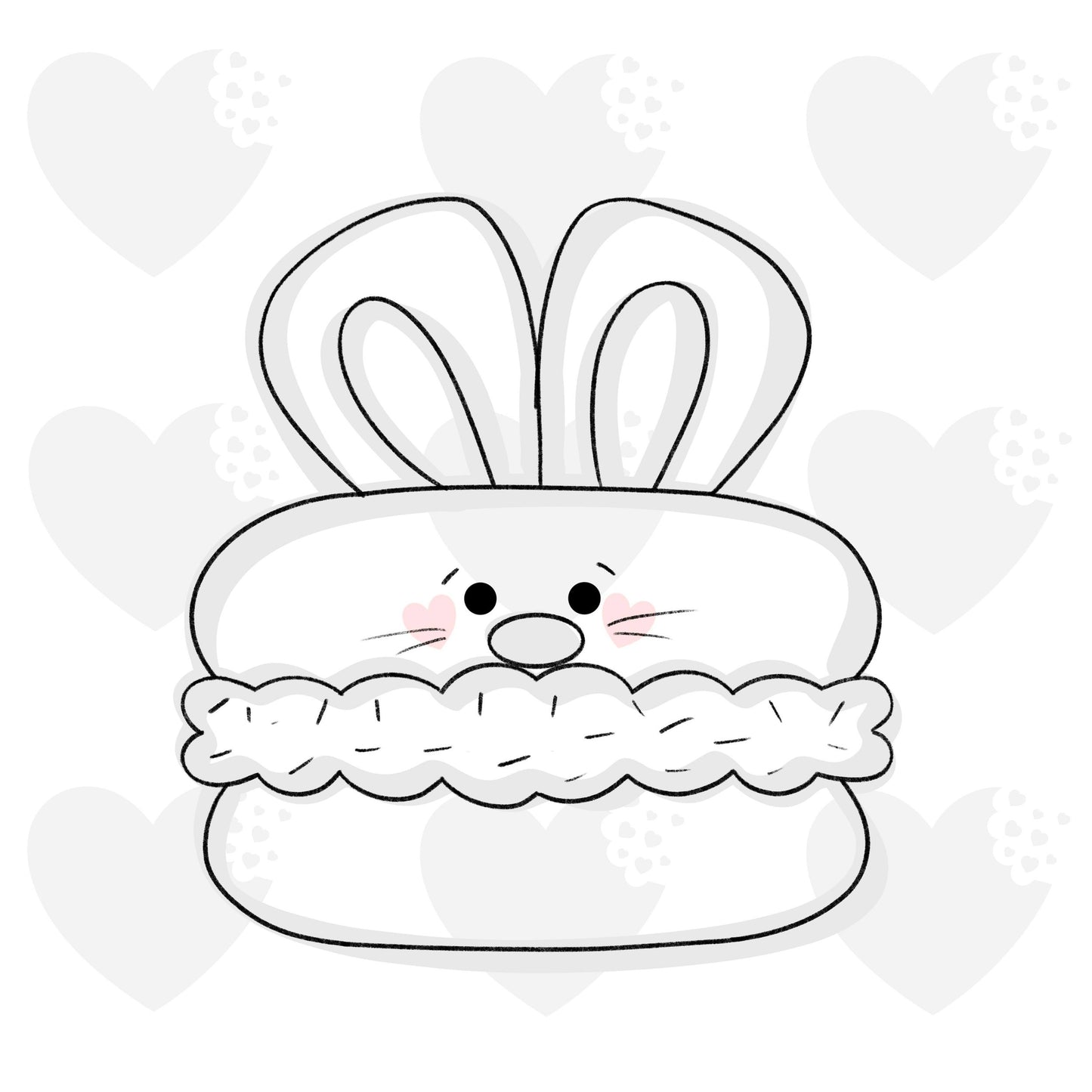 Bunny Macaron  - Cookie Cutter