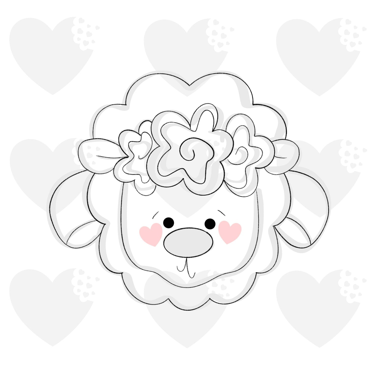 Floral Lamb Face 2020 - Cookie Cutter