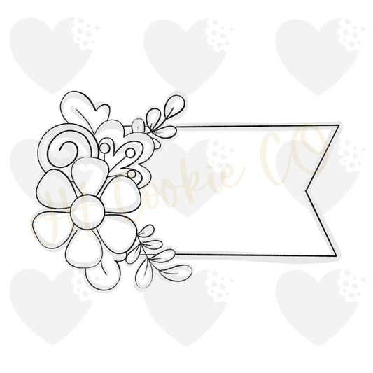 Floral Tag  - Cookie Cutter