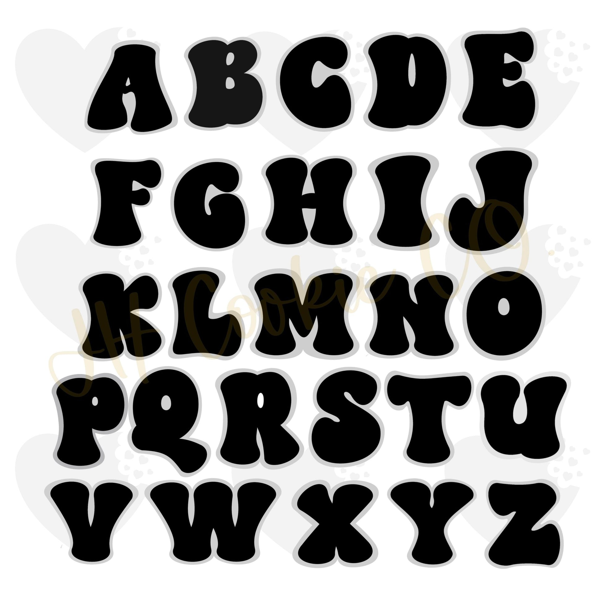 Groovy FONT Cookie Cutters 70s Baking, 80s Baking Fondant Letters, Letters  for Cake Decorating 