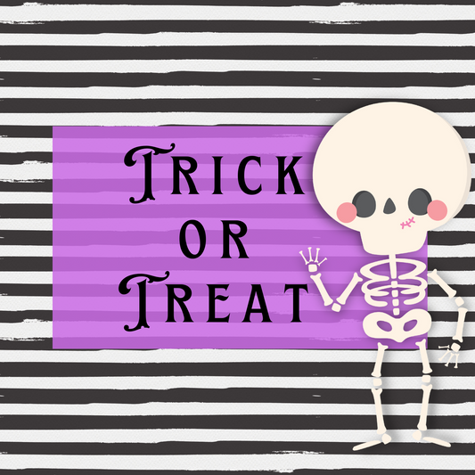 Trick Or Treat Skeleton - Cookie Tag