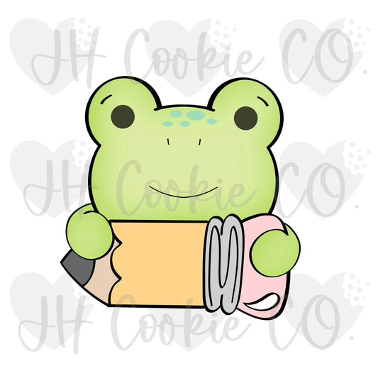 Frog Pencil Plaque  (2022) - Cookie Cutter