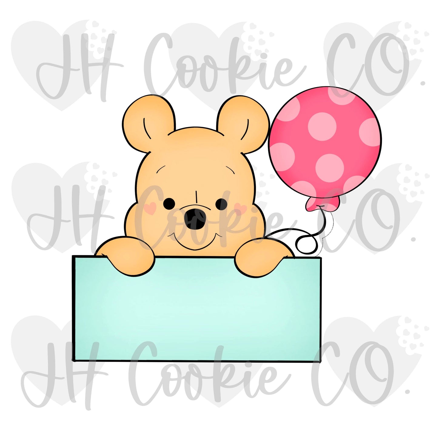 Honey Balloon Bear Plaque - Cookie Cutter
