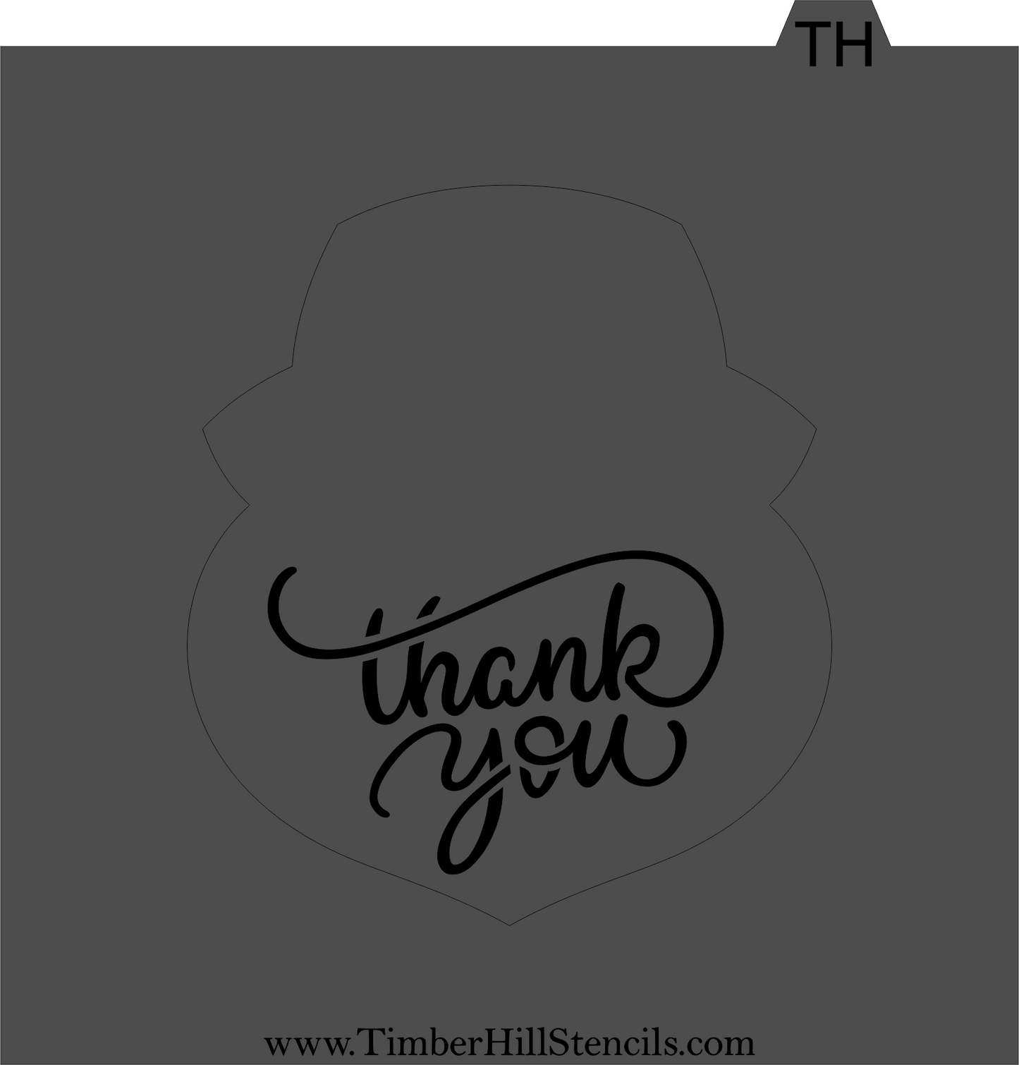 Thank You (nurse hat heart) - Stencil
