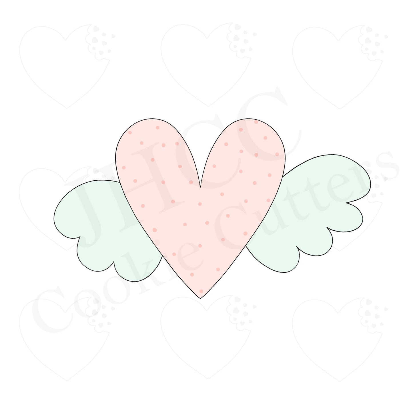 Funky Cupid Heart - Cookie Cutter