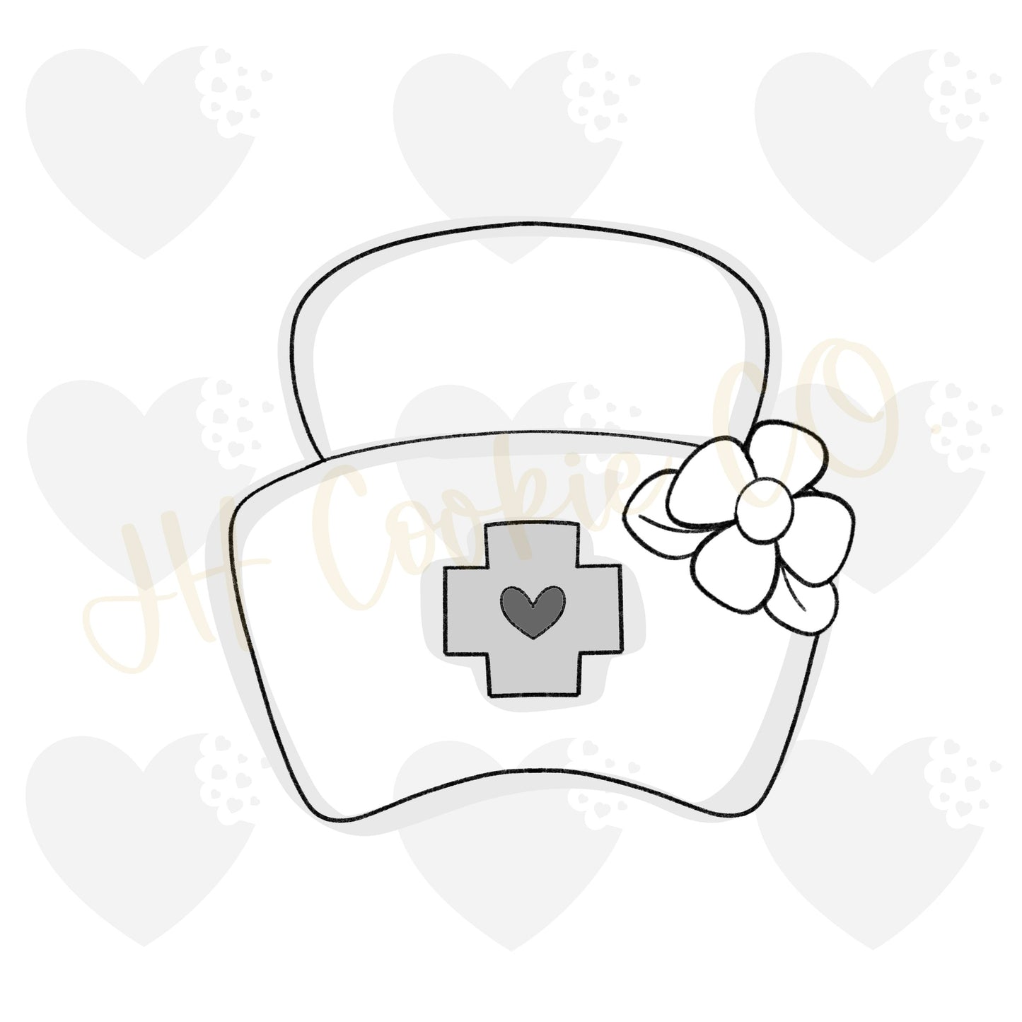 Floral Chubby Nurse Hat - Cookie Cutter