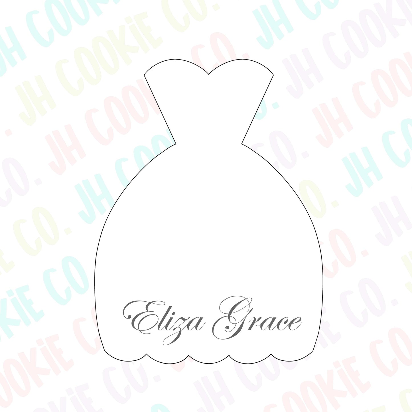 Eliza Grace Wedding Dress Cookie Cutter