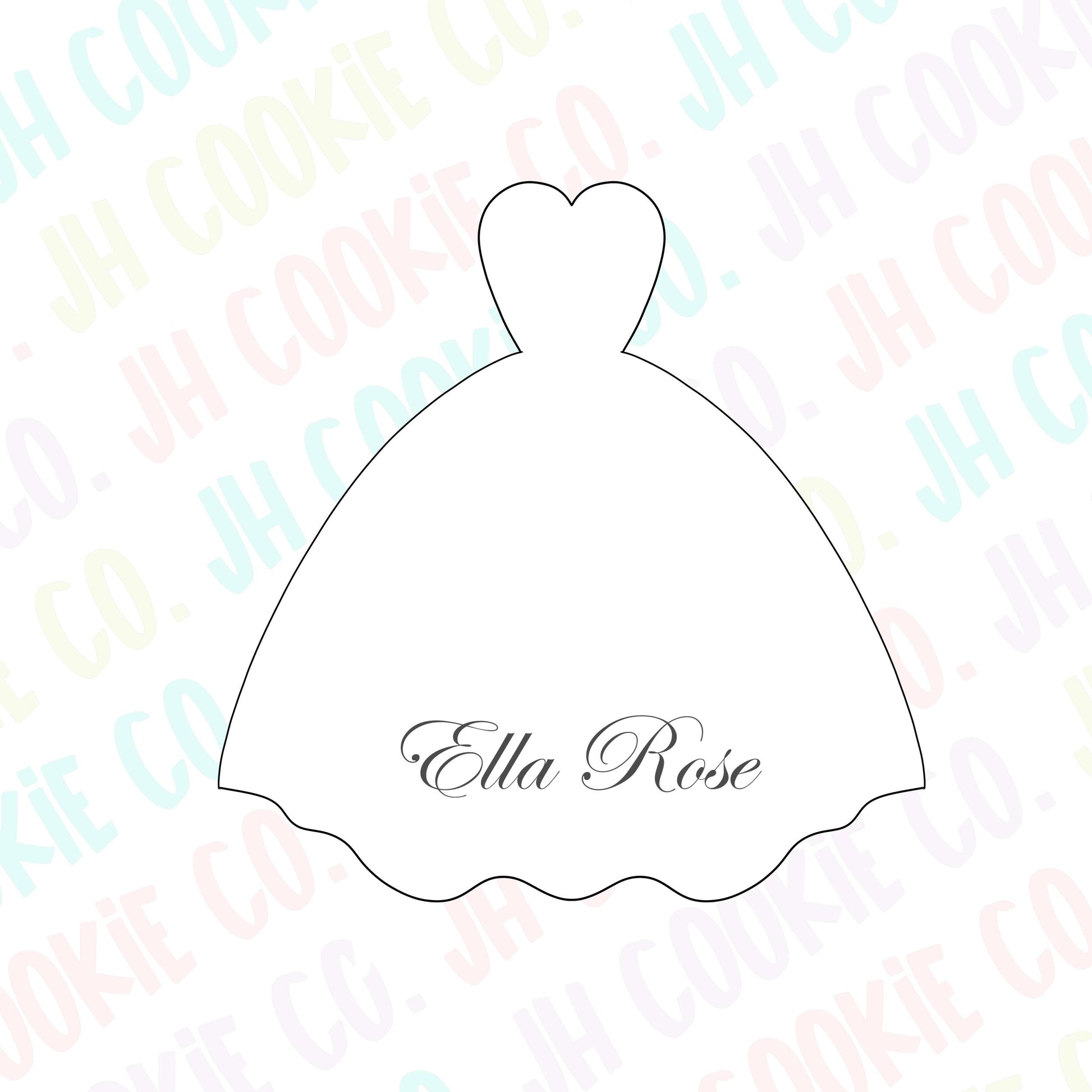 bridesmaid dress cookie cutter The Audrey Wedding Dress Cookie Cutter & Stencil Set | Cookie Decorating Set