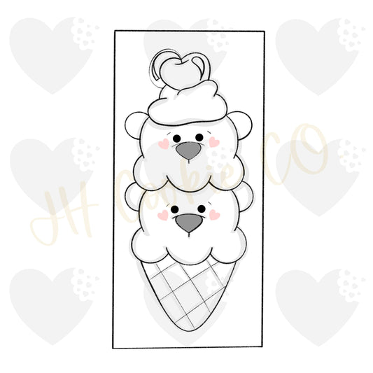 Bear Ice Cream Cone Stack (2022) - Cookie Cutter