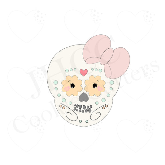 sugar skull with (bow only) cookie cutter