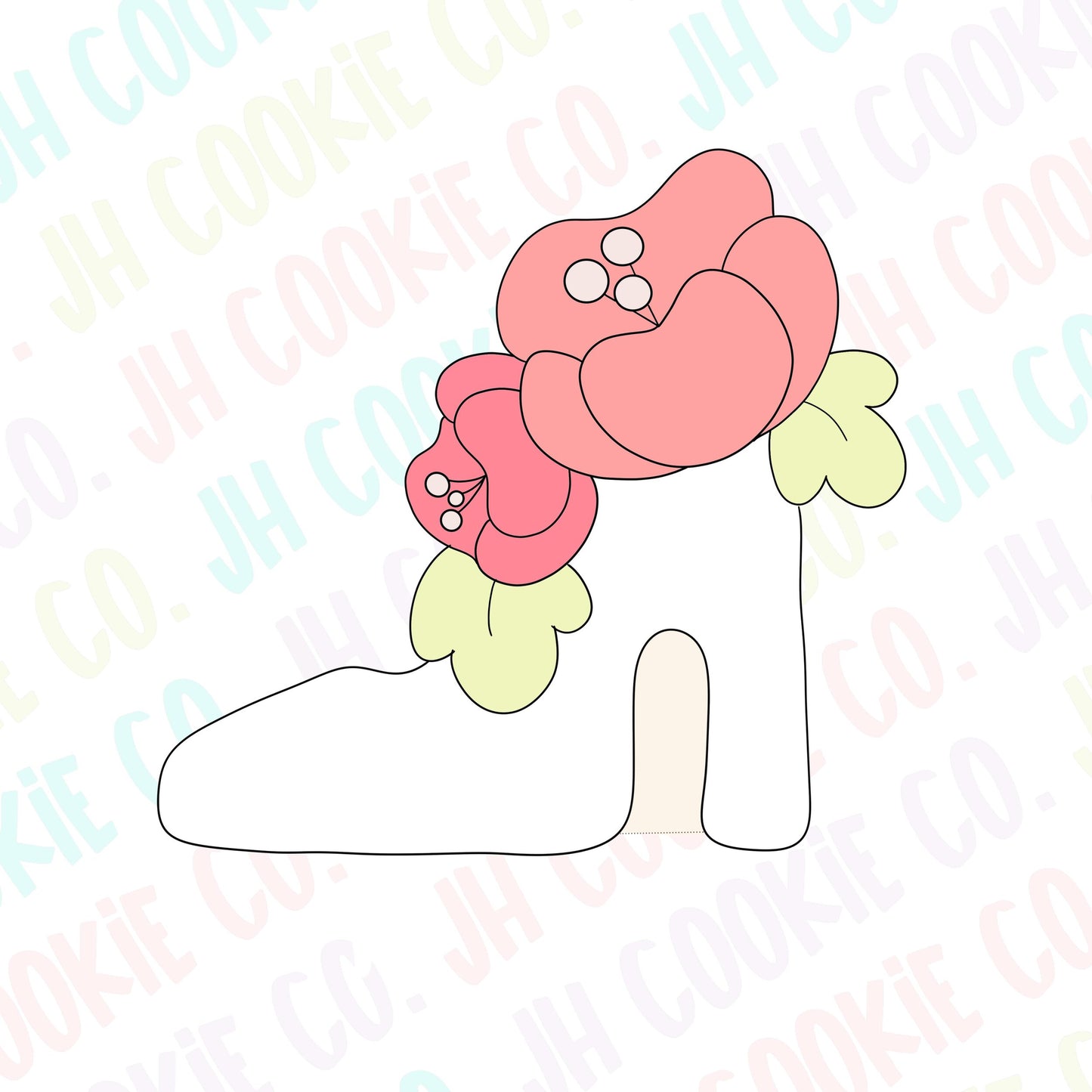 Floral Wedding Shoe Cookie Cutter