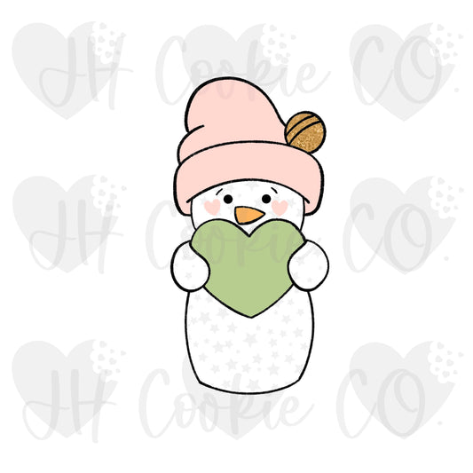 Snowman Heart Stick  -  Cookie Cutter