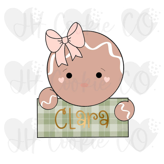 Girl Gingerbread/Snowman Plaque - Cookie Cutter