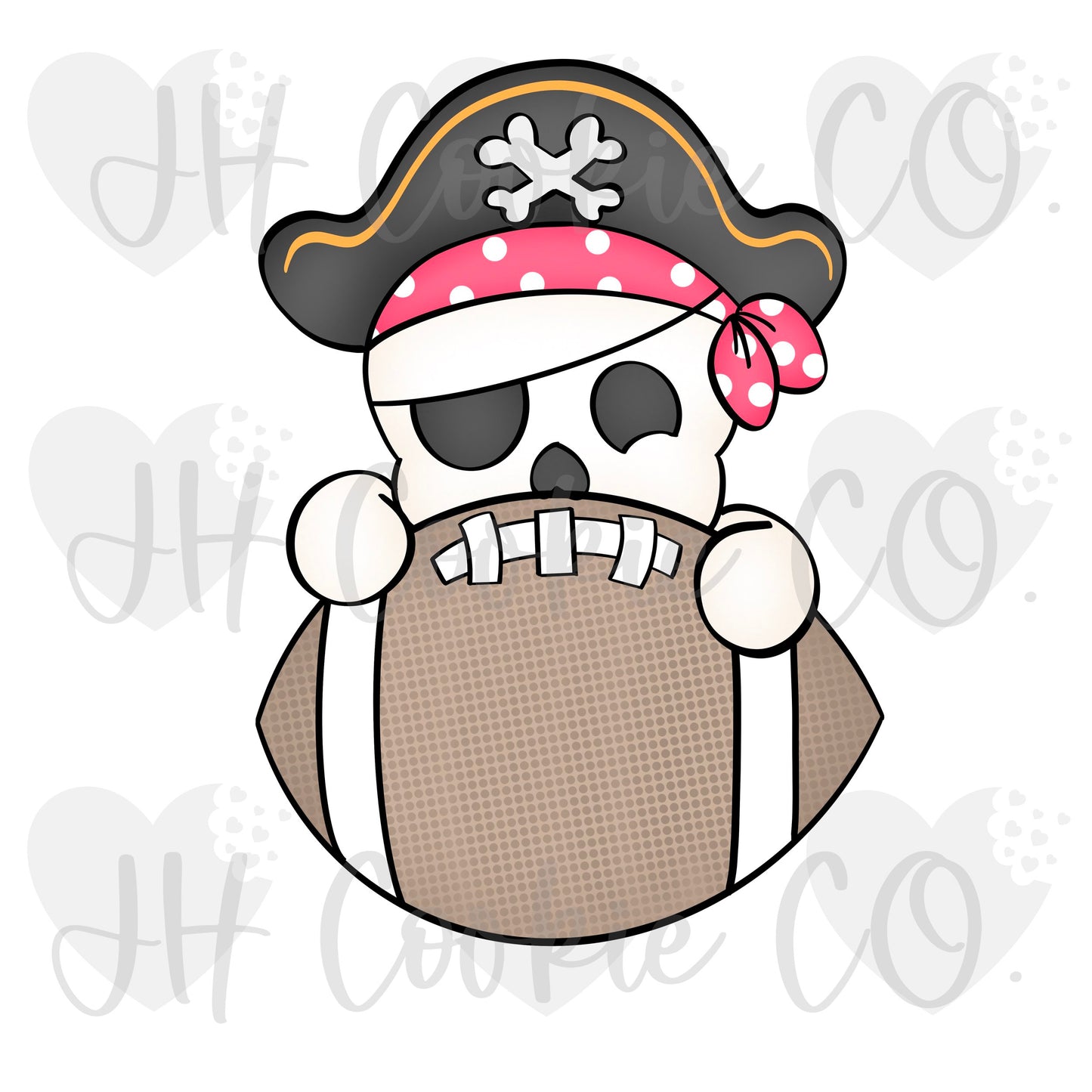 Pirate Skull Football Plaque (2022) - Cookie Cutter
