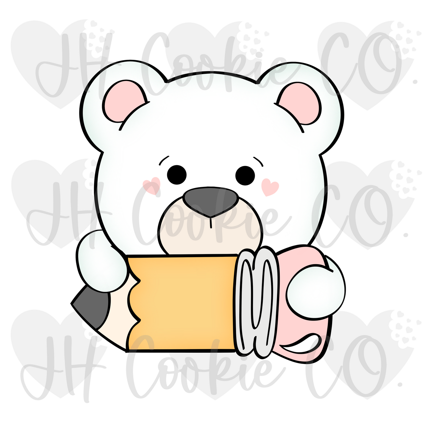 Bear/Polar Bear Pencil Plaque (2022) - Cookie Cutter