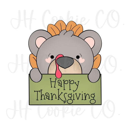 Bear Turkey Plaque - Cookie Cutter
