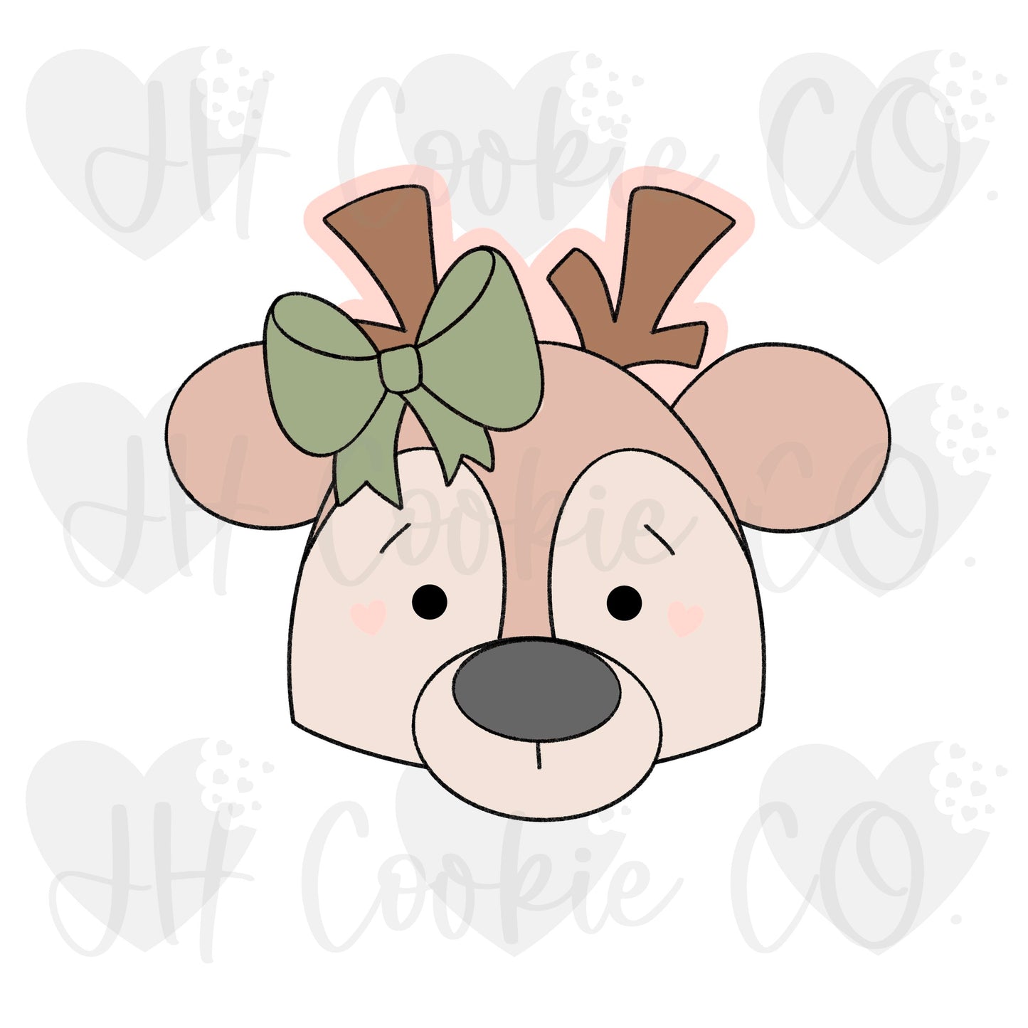 Girly Sweet Reindeer - Cookie Cutter