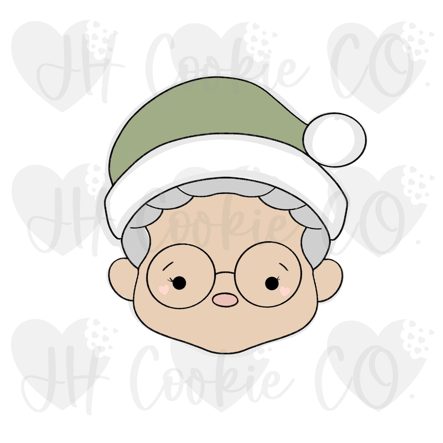 Mrs. Claus Face W/ Hat 2020 - Cookie Cutter