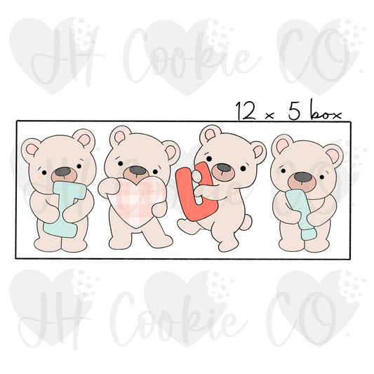 I Love You Bears Stick Set  -  Cookie Cutter