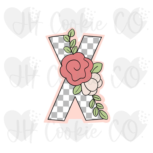 Floral X #2 Stick  [XOXO] -  Cookie Cutter
