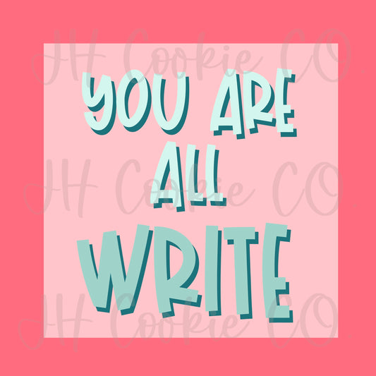 You Are All Write  [packs of 25] - Square Tags