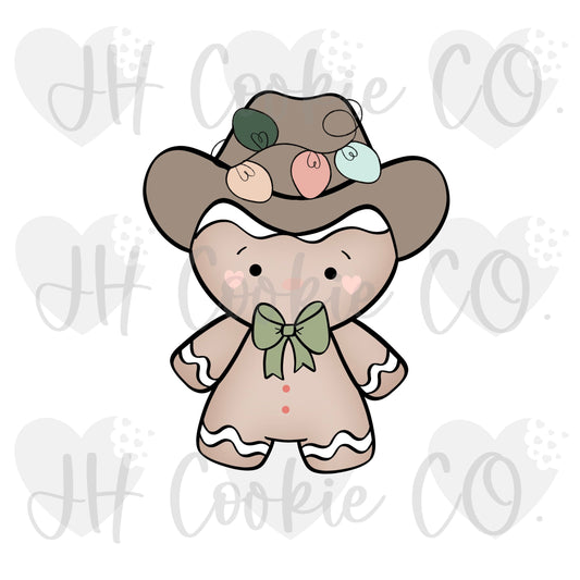 Festive Cowboy Gingerbread - Cookie Cutter