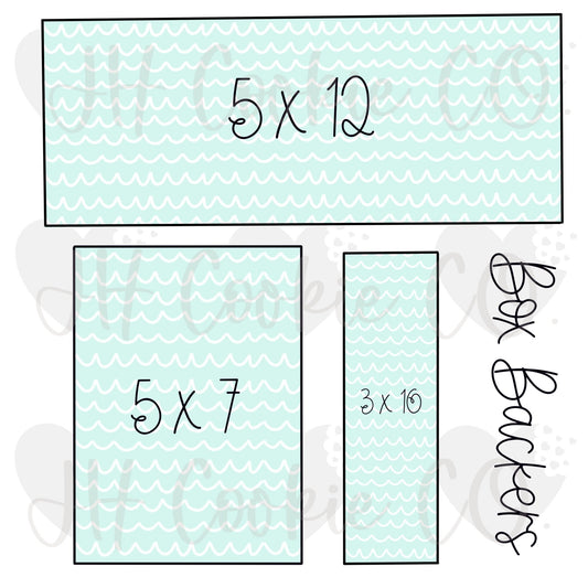 Blue & White Squiggly Line / White & Grey Scribble Spots [packs of 25] - Box Backers